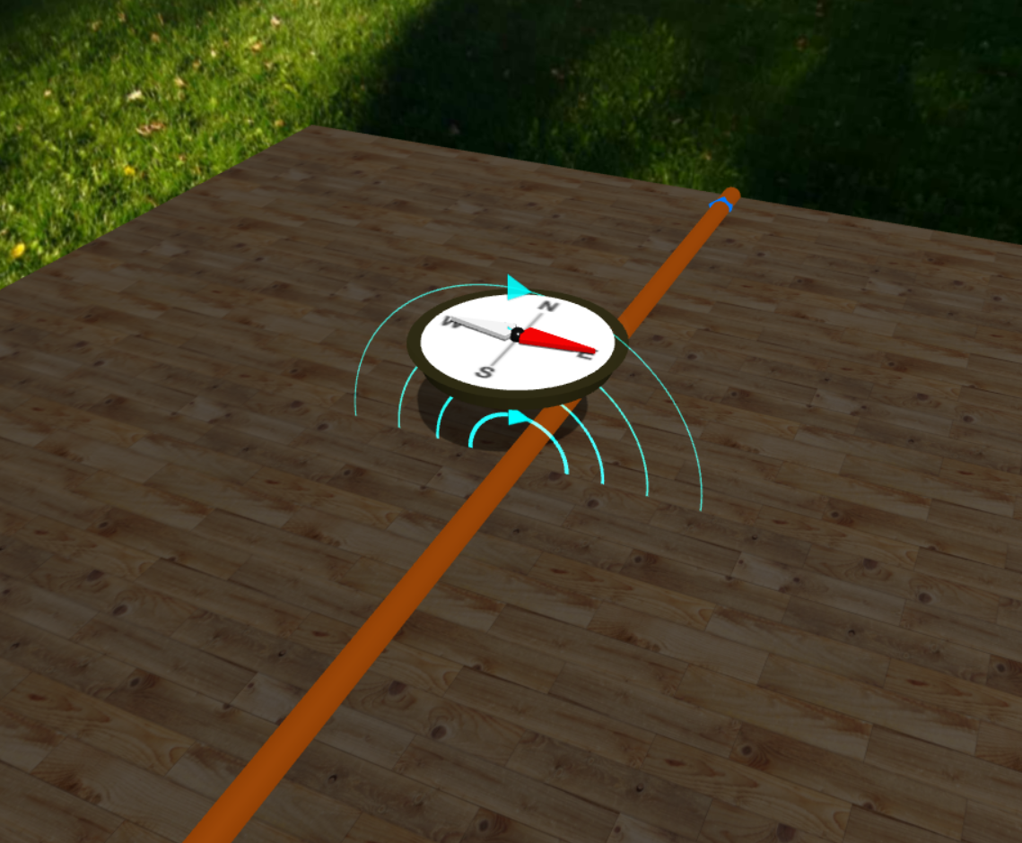 Compass Above and Below Wire simulation
